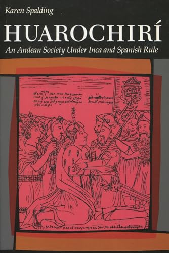 Book cover: "Huarochiri" with a red illustration of Andean figures.