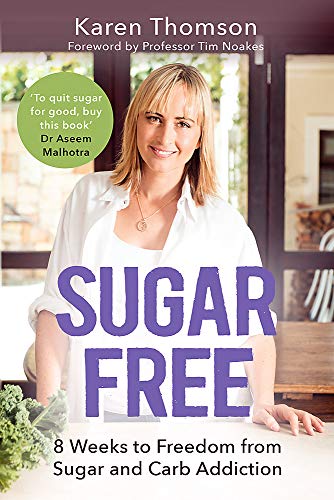 Book cover featuring a woman and large text reading "SUGAR FREE".
