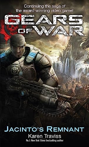 Book cover: armored soldier with rifle, dystopian city background.