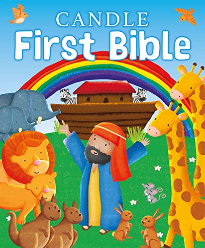 Children’s book cover depicting Noah’s Ark with animals and a rainbow.