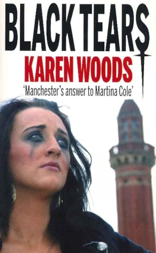 Book cover titled Black Tears by Karen Woods featuring a woman with black mascara.