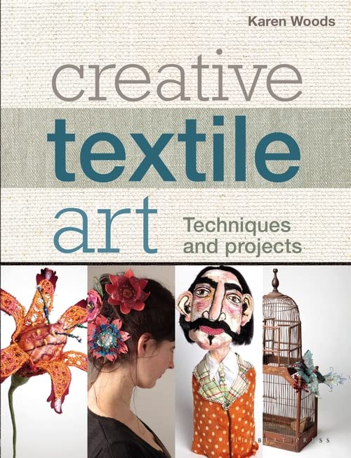 Book cover featuring textile art projects: flowers, hair ornaments, and dolls.