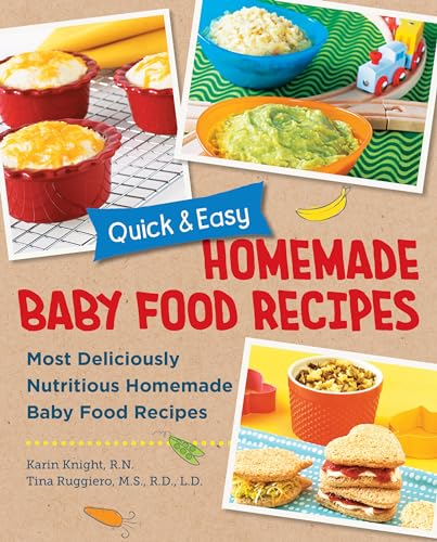 Cookbook cover featuring colorful baby food images and recipe title.