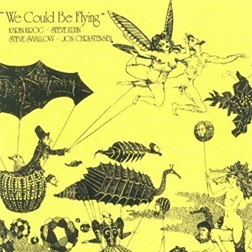 Yellow album cover with fantastical drawings of birds and figures.