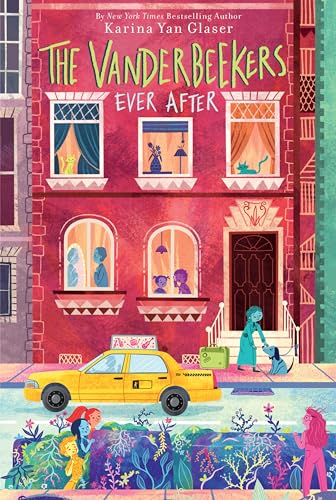 Book cover illustration of a red brick apartment building with a yellow taxi parked outside.