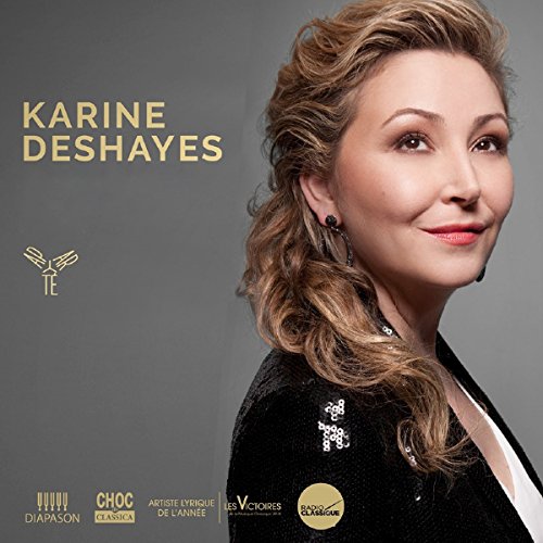 CD cover featuring portrait of singer Karine Deshayes with brown hair.