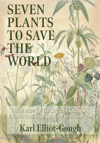 Book cover depicting various green plants and red berries against a beige background.