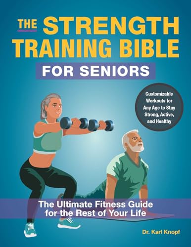 Book cover with illustrations of seniors exercising with weights.