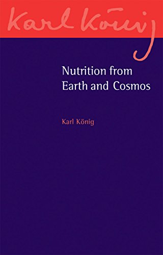 Book cover: “Nutrition from Earth and Cosmos” by Karl König, purple background.