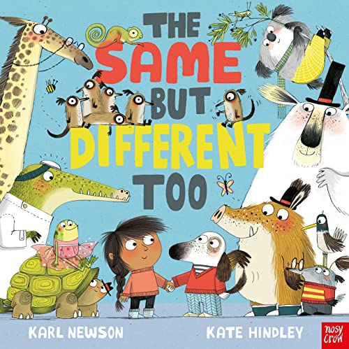 Colorful children’s book cover with diverse animals and a child.