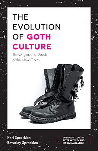 Book cover featuring black combat boots, text reading “The Evolution of Goth Culture.”