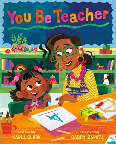 Children’s book cover depicting a teacher and student at a desk.