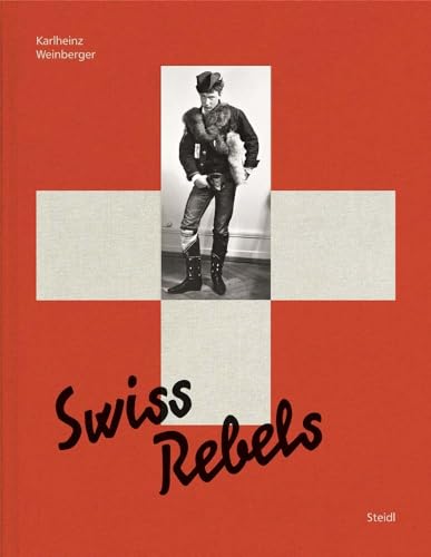 Book cover: black and white photo of a man with a fox, red background.
