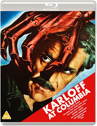 Blu-ray cover featuring Boris Karloff as a menacing figure with a claw.