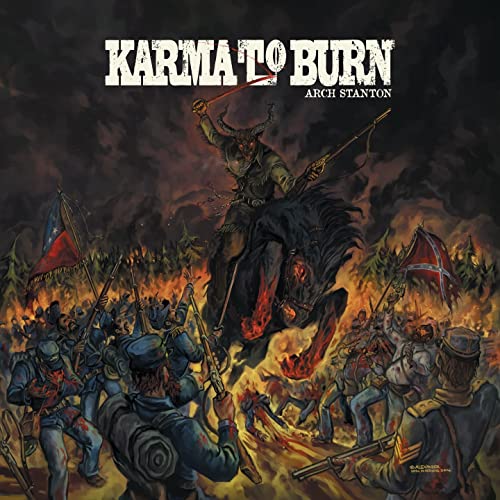 CD cover art: demonic rider on horse amidst Civil War battle scene.
