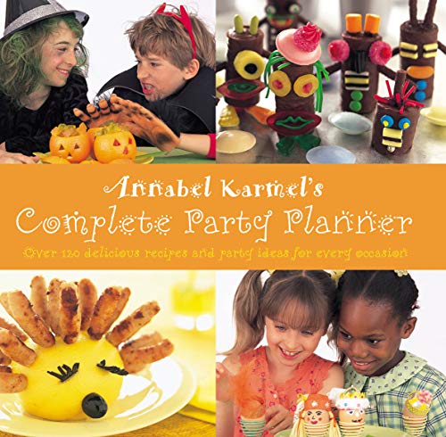 Book cover: “Annabel Karmel’s Complete Party Planner” with children and food.