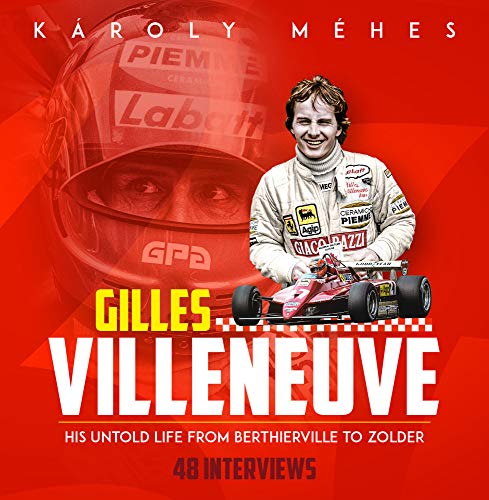 Book cover featuring racing driver Gilles Villeneuve and a Formula 1 car.