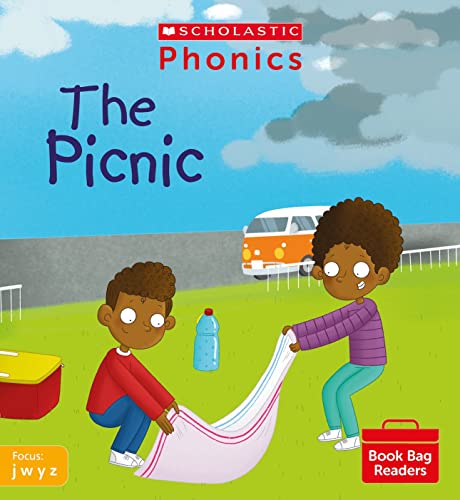 Book cover: children preparing a picnic blanket by a van.