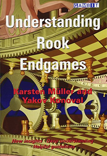 Chess book cover, “Understanding Rook Endgames,” with gears and pieces.