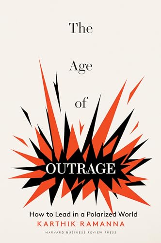Book cover: "The Age of Outrage" with red and black spiky design.