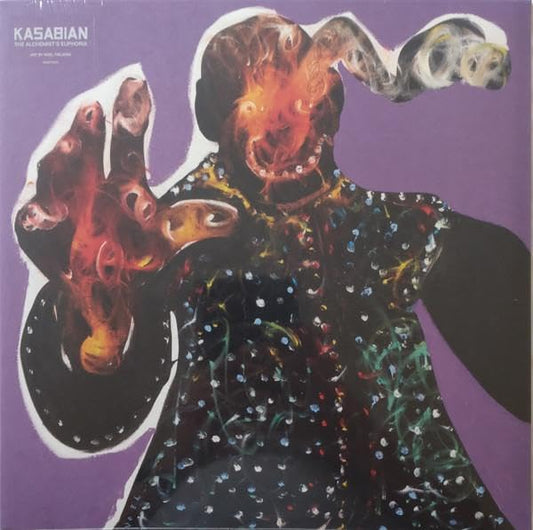 Kasabian album cover: painted figure with outstretched hand on purple background.