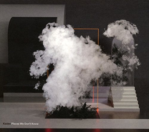 CD cover for Kasbo’s “Places We Don’t Know” with white smoke and geometric shapes.
