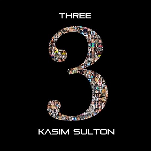 Kasim Sulton’s “3” album cover: a large number 3 filled with faces.