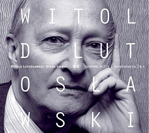 CD cover featuring a black and white portrait of composer Witold Lutosławski.