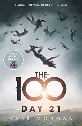 Book cover showing several people falling through a cloudy sky above a landscape.