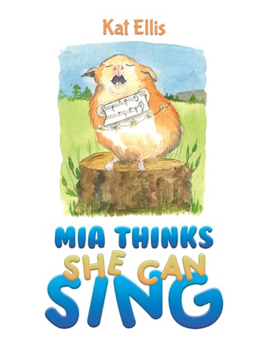 Watercolor illustration of a hamster singing with sheet music.