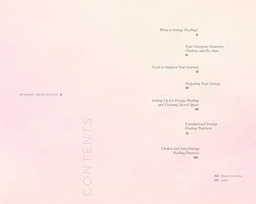 Book’s table of contents page with light pink and white gradient background.