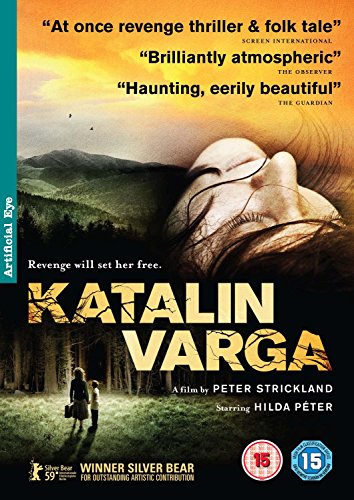 DVD cover for "Katalin Varga" featuring a woman's face and landscape.