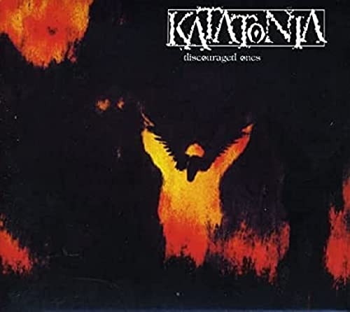 Katatonia album cover: dark, fiery image of a figure with outstretched arms.
