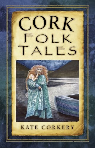 Book cover: “Cork Folk Tales” with illustration of a woman and boat.