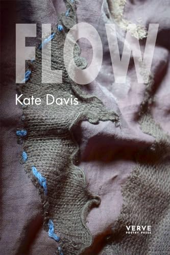 Book cover: "FLOW" by Kate Davis, featuring textured fabric and blue stitching.