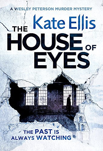 Book cover: “The House of Eyes” with a cracked wall and shadowy figure.
