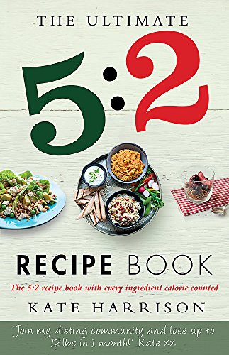 5:2 diet recipe book cover with food photography and bold title.
