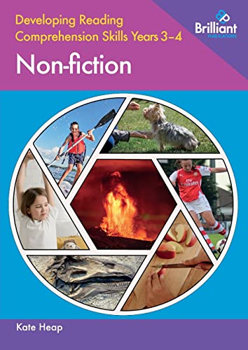 Book cover titled Developing Reading Comprehension Skills Years 3-4 Non-fiction with a circular photo collage.