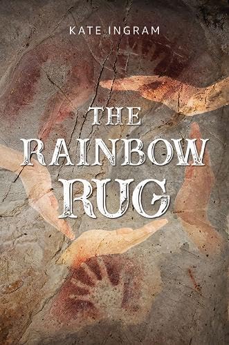 Book cover with handprints and the title "The Rainbow Rug".
