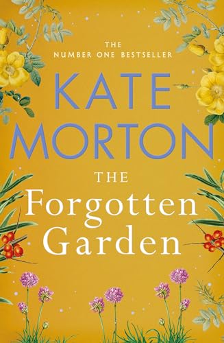 Book cover: “The Forgotten Garden” by Kate Morton with floral illustrations.