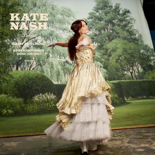 Kate Nash album cover featuring a woman in a gold gown outdoors.