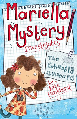 Book cover featuring a young girl and a ghostly guinea pig illustration.