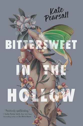 Book cover: hand with flowers, butterfly, and title “Bittersweet in the Hollow.”
