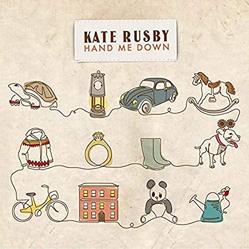 Kate Rusby “Hand Me Down” CD cover with illustrated toys and objects.