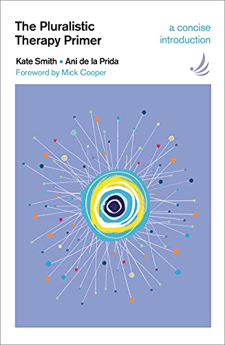 Book cover: "The Pluralistic Therapy Primer" with abstract colorful design.