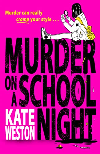Book cover with a girl holding a magnifying glass against a bright pink background.