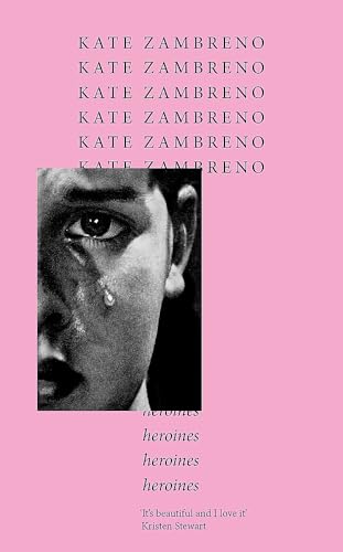 Book cover with a pink background, repeated author name, and a black-and-white crying face.