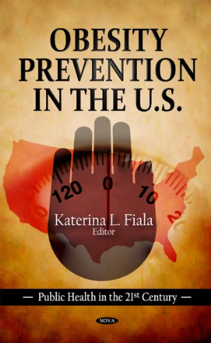 Book cover: "Obesity Prevention in the U.S." with hand and scale imagery.