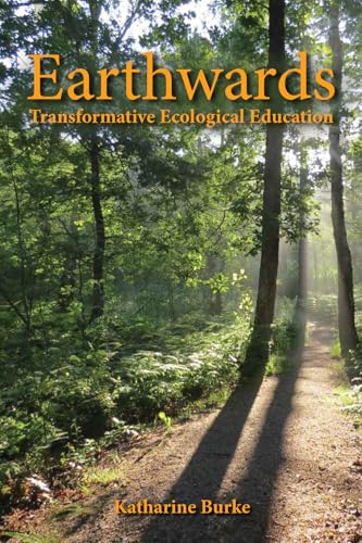 Book cover with forest path and title “Earthwards” by Katharine Burke.