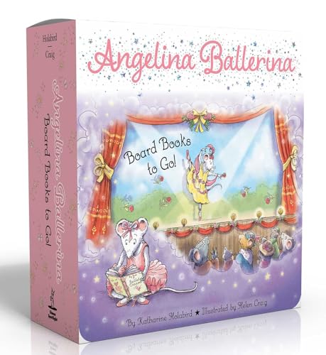Boxed set of three Angelina Ballerina board books with illustrated cover.